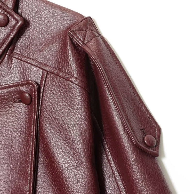 Offbeat Theory Faux Leather Jacket - Espresso Brown
