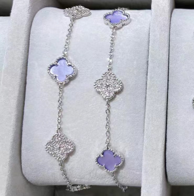Paris Clover Charm Bracelet - Petite Lavender Mist