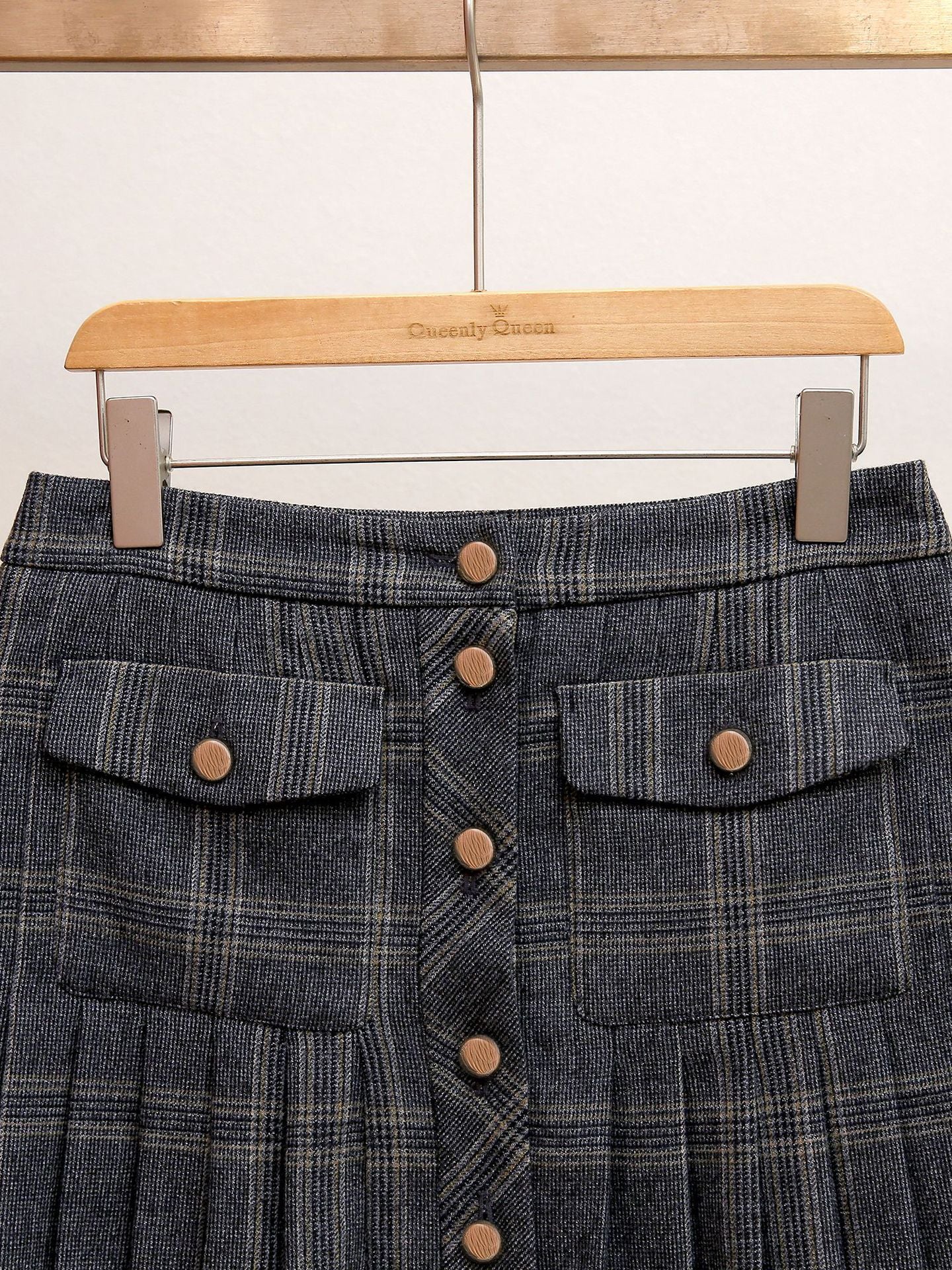 Parisian Academia Plaid Pleated Skirt