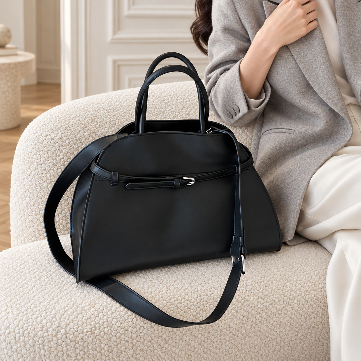 Parisian Boss Tote - Midnight Black