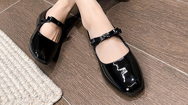 Parisian Bow Ballet Flats - Midnight Black