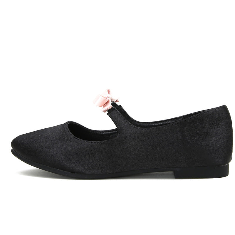Parisian Bow Ballet Flats - Midnight Black