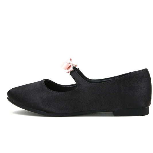 Parisian Bow Ballet Flats - Noir Pink