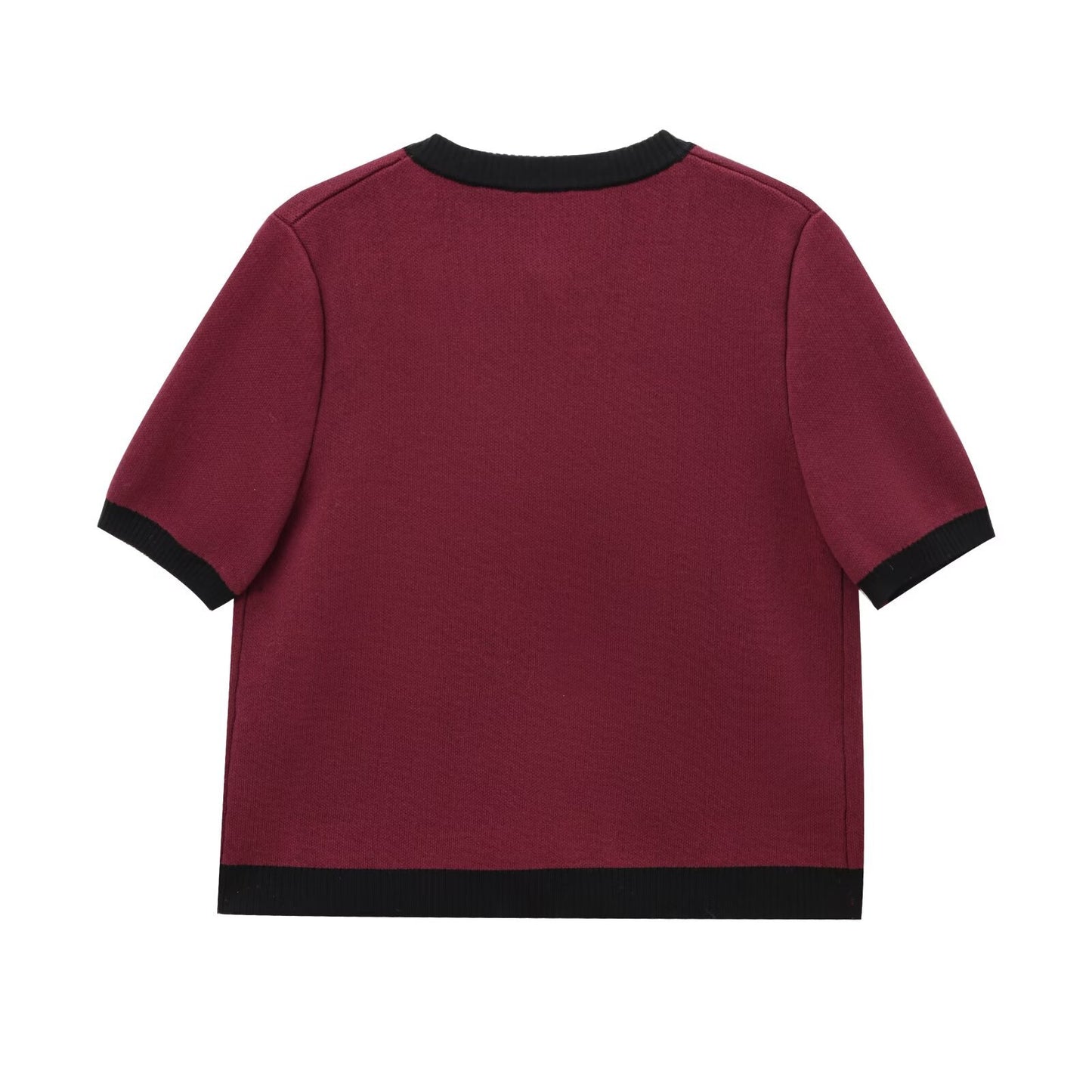 Parisian Contrast Knit Top - Midnight Black