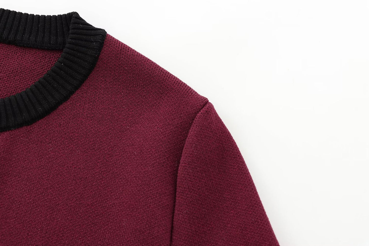 Parisian Contrast Knit Top - Midnight Black