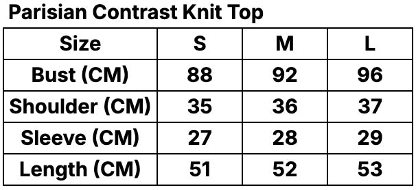 Parisian Contrast Knit Top - Midnight Black