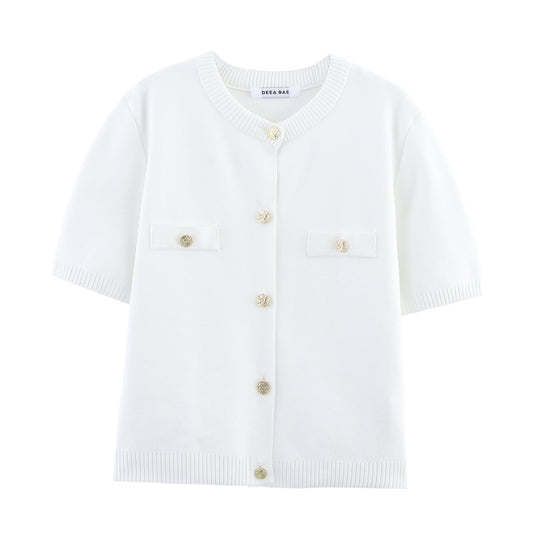 Parisian Knit Top - Blanc White