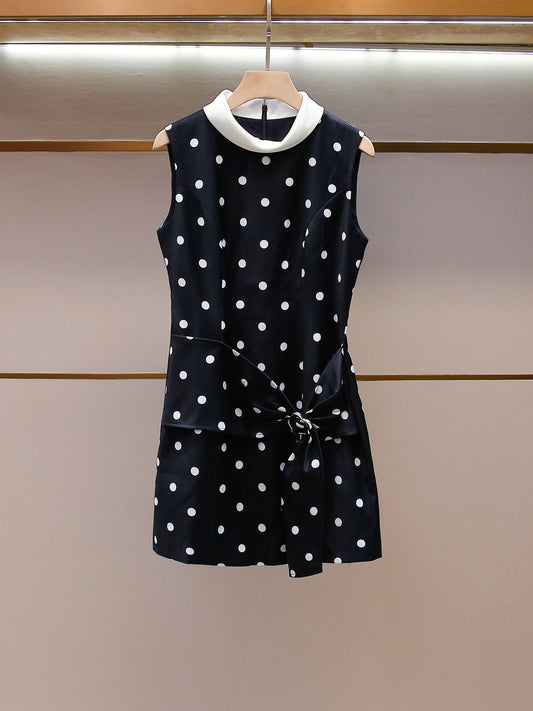 Parisian Noir Polka Dress