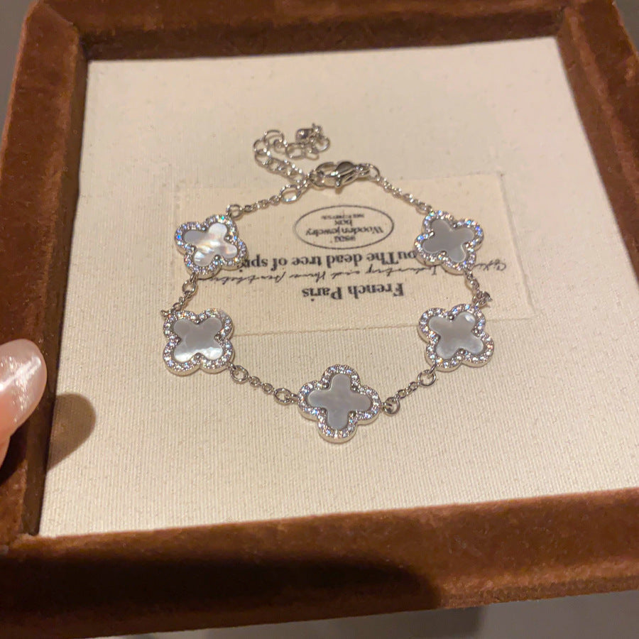 Peal Muse Clover Bracelet - Stardust Silver