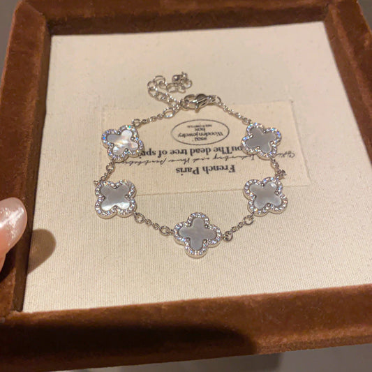 Peal Muse Clover Bracelet - Stardust Silver