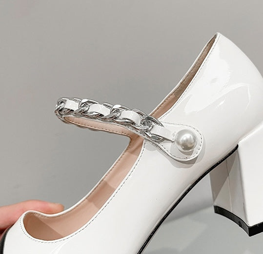 Pearl Modern Chic Mary Jane - Slingback - Midnight Black