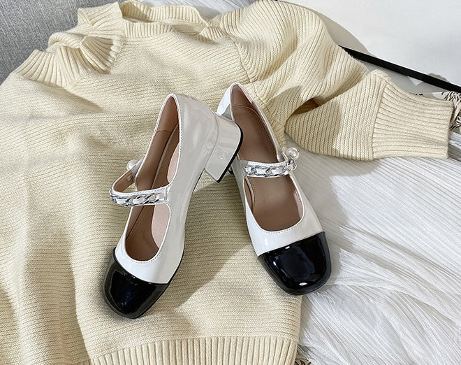 Pearl Modern Chic Mary Jane - Slingback - Midnight Black