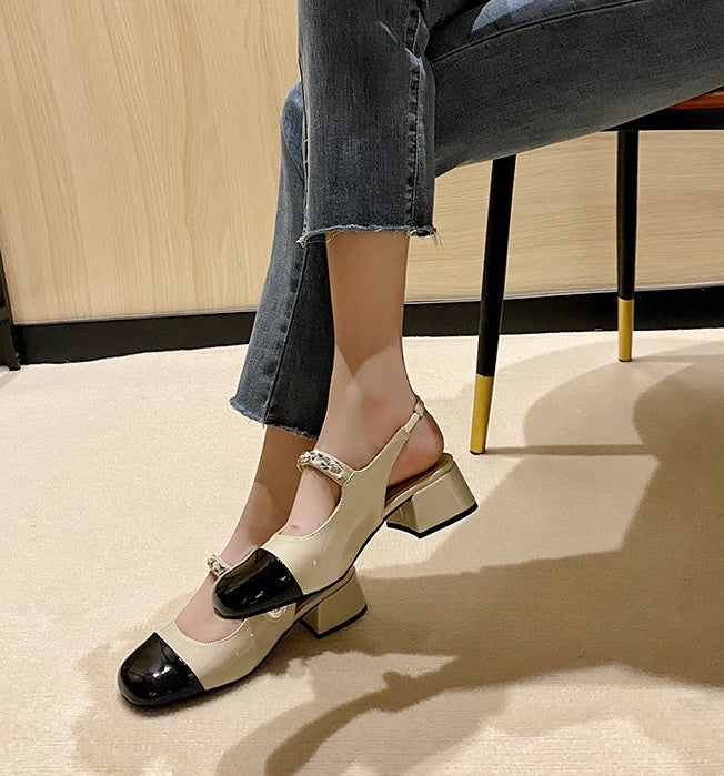 Pearl Modern Chic Mary Jane - Slingback - Midnight Black