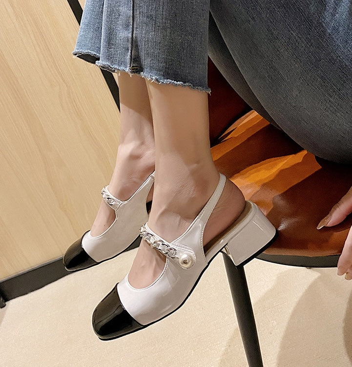 Pearl Modern Chic Mary Jane - Slingback - Midnight Black