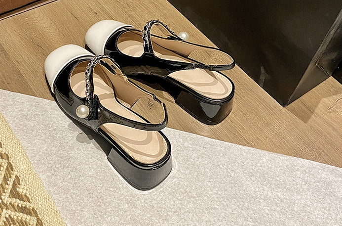 Pearl Modern Chic Mary Jane - Slingback - Midnight Black