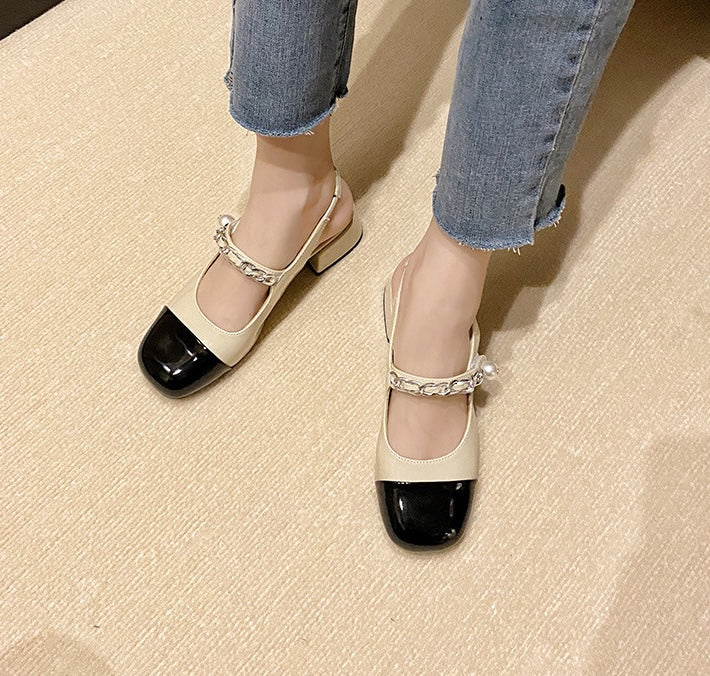 Pearl Modern Chic Mary Jane - Slingback - Midnight Black