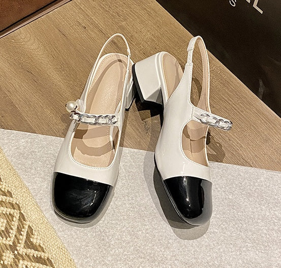 Pearl Modern Chic Mary Jane - Slingback - Midnight Black
