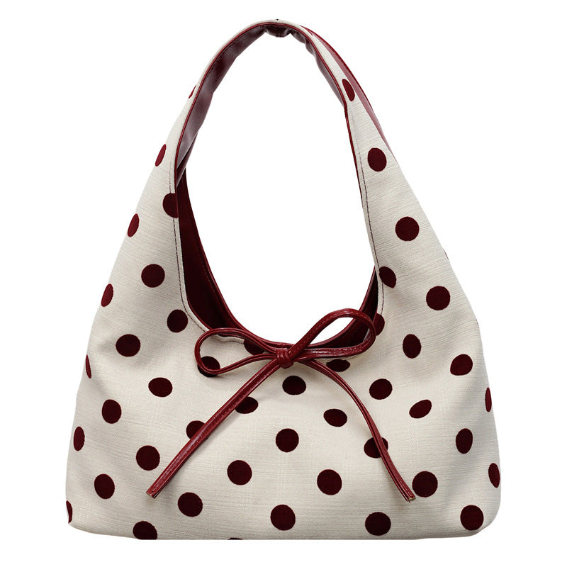 Poka Dote Ribbon Slouchy Shoulder