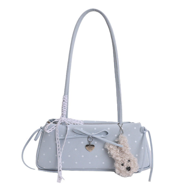 Poka Ribbon East-West Bag - Mist Blue