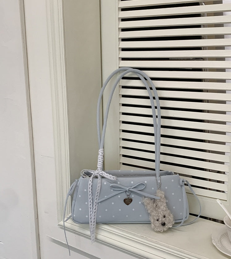 Poka Ribbon East-West Bag - Mist Blue