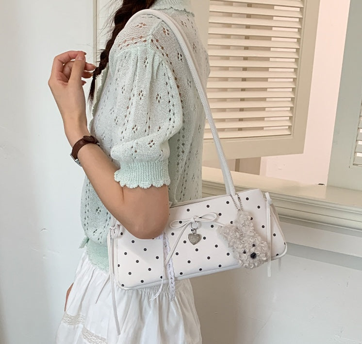 Poka Ribbon East-West Bag - Mist Blue
