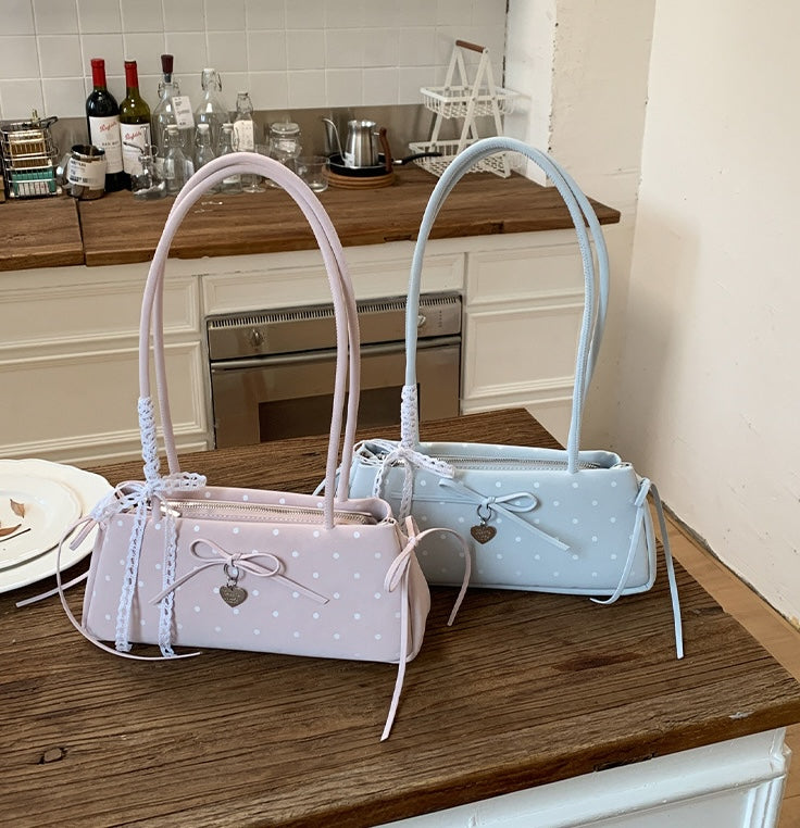 Poka Ribbon East-West Bag - Mist Blue