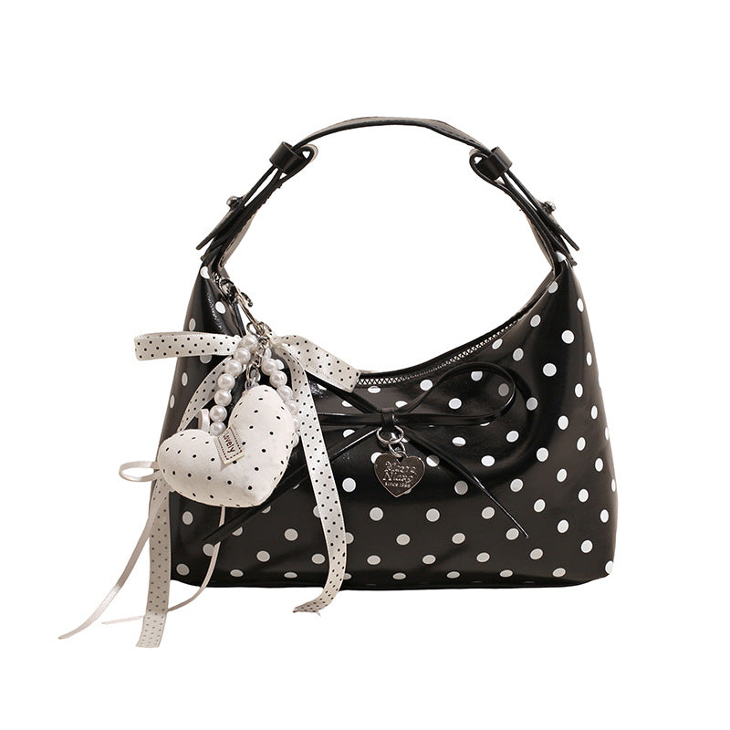 Poka Ribbon Hobo Bag - Rose Red
