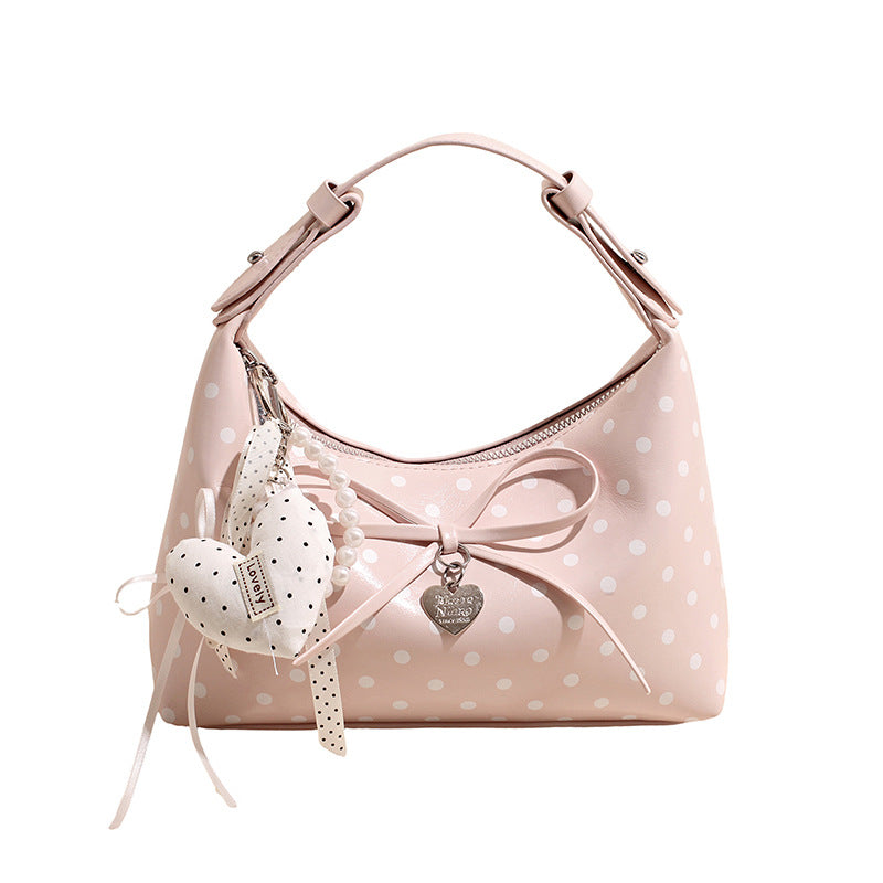 Poka Ribbon Hobo Bag - Rose Red