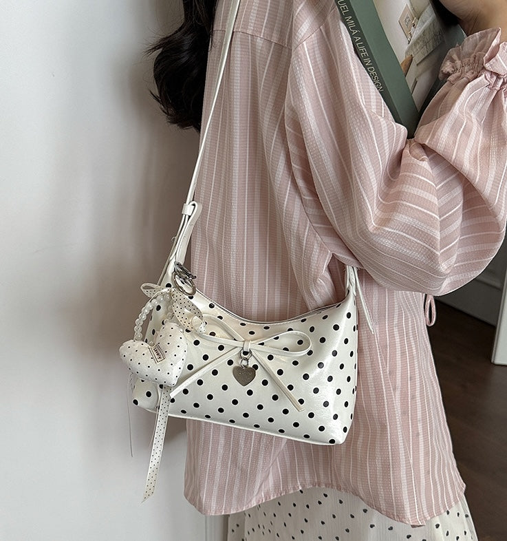 Poka Ribbon Hobo Bag - Rose Red