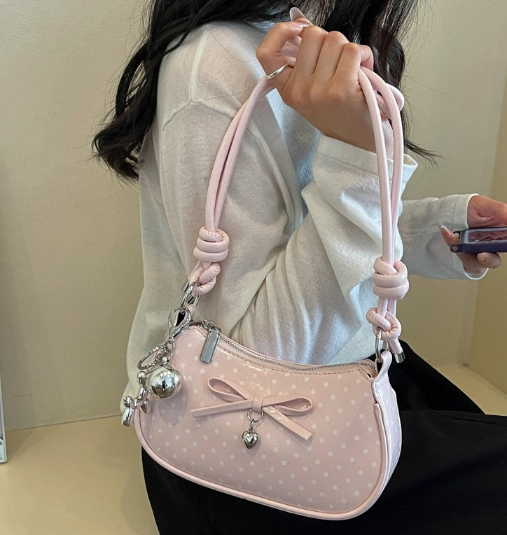 Poka Ribbon Sling Bag - Rose Red