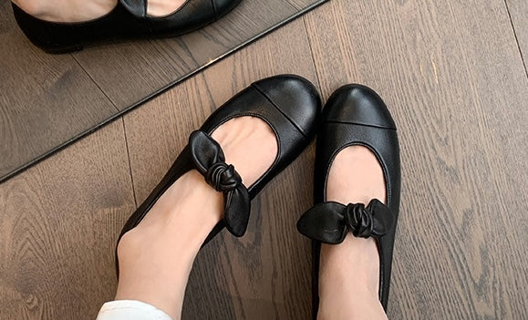 Princess Bow Ballet Mary Janes - Midnight Black
