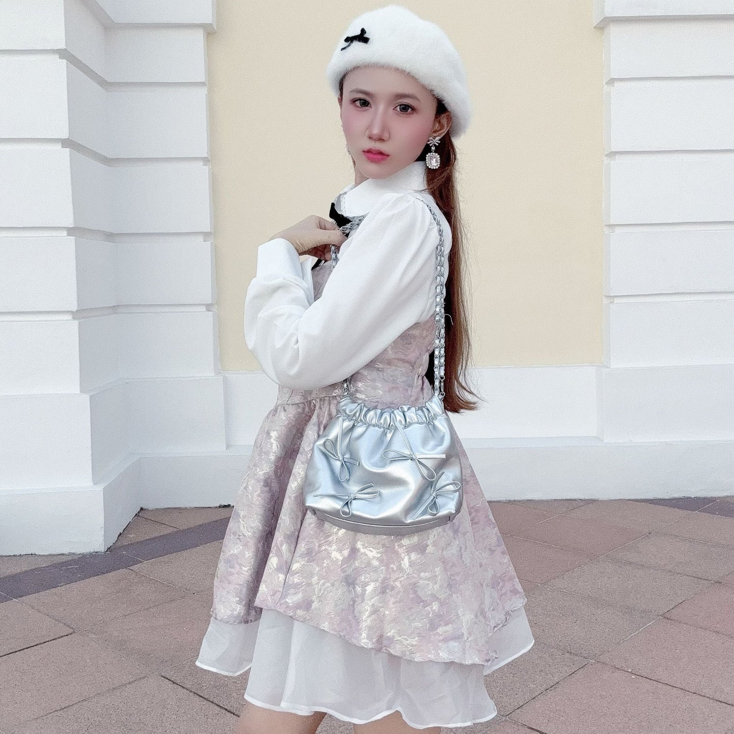 Chic Bow Fur Beret