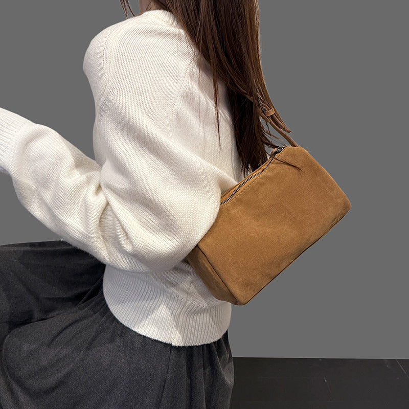 Pure Hue Barrel Bag - Suede Espresso