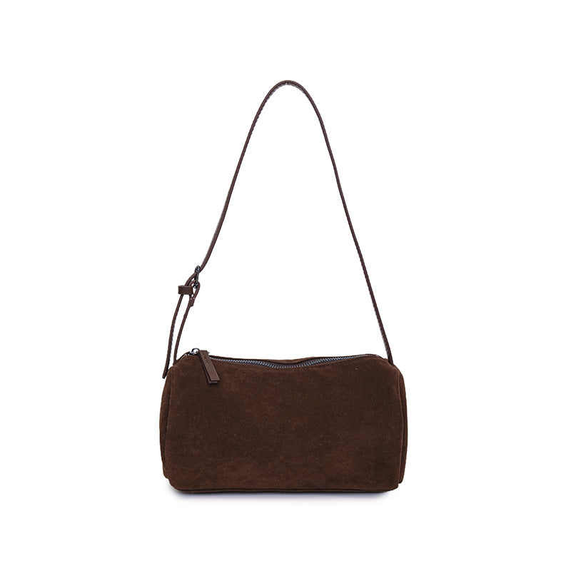 Pure Hue Barrel Bag - Suede Espresso