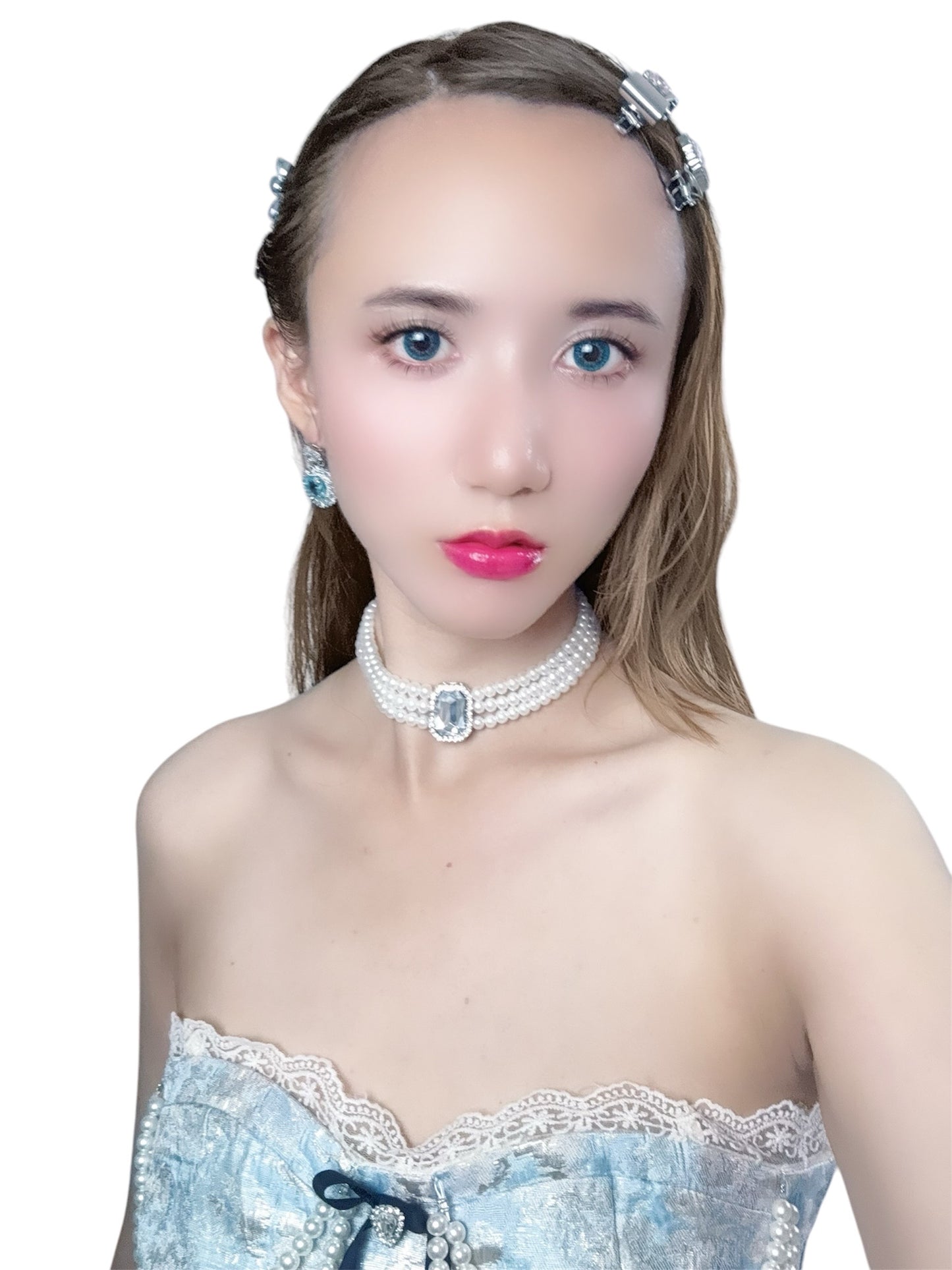 Radiant Gem Pearl Trio Necklace