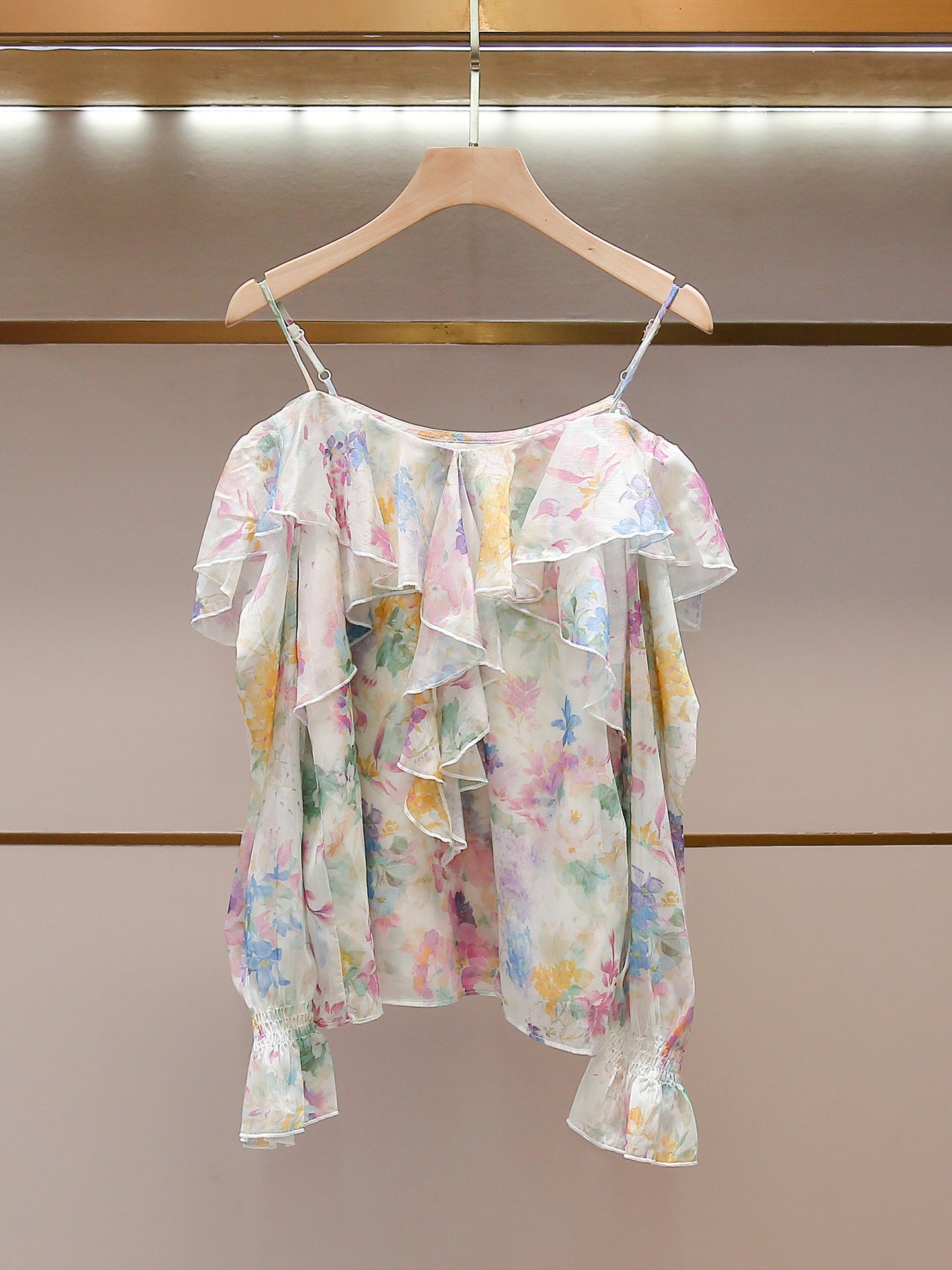 Romantic Ruffle Print Blouse
