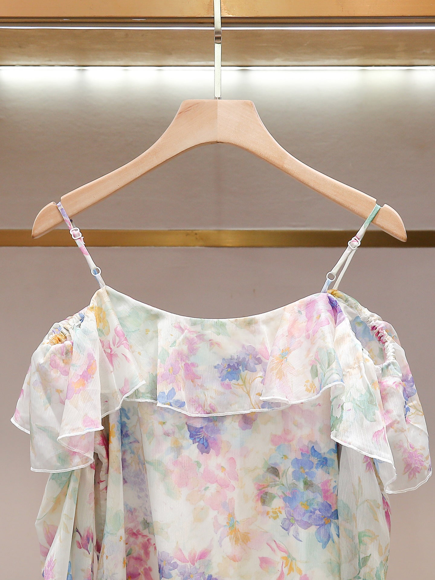 Romantic Ruffle Print Blouse
