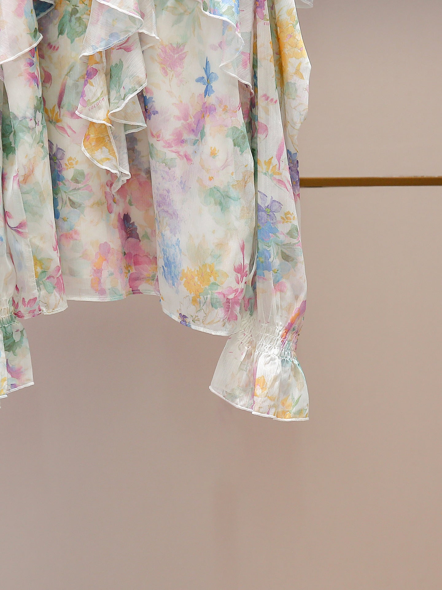 Romantic Ruffle Print Blouse