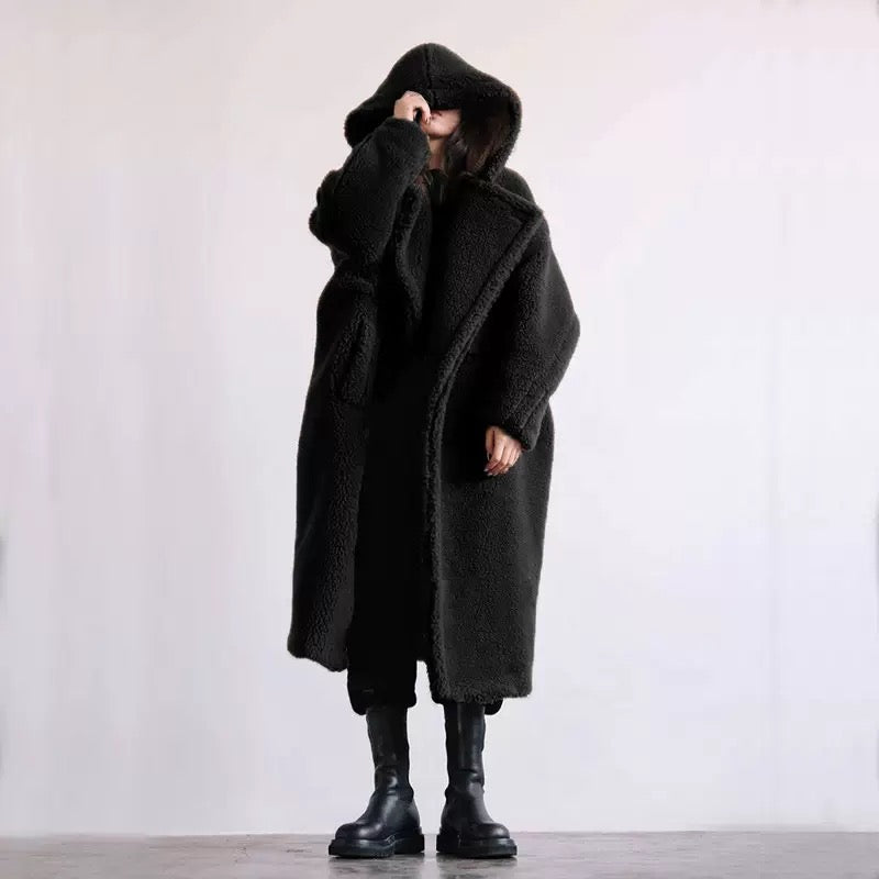 Rome Teddy Long Coat - Ashen Grey