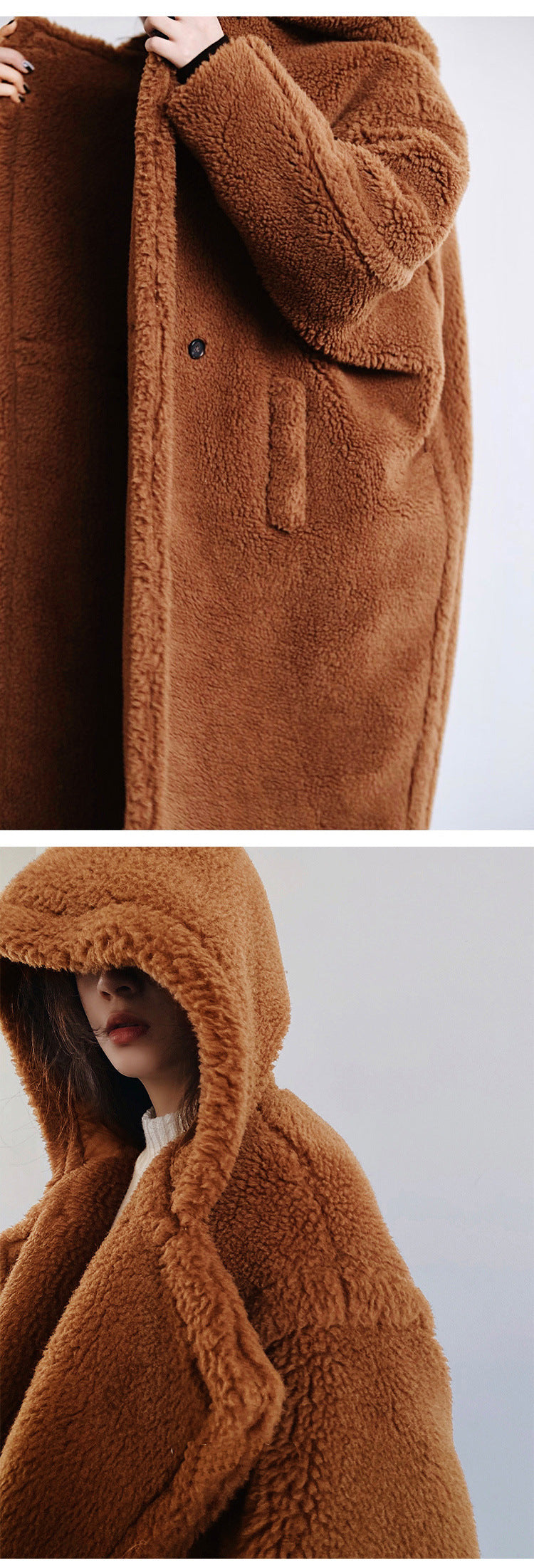 Rome Teddy Long Coat - Ashen Grey