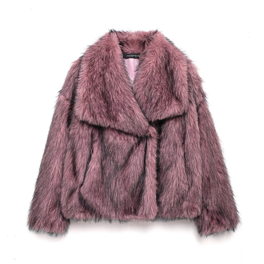 Savage Instinct Faux Fur Coat - Smoky Pink