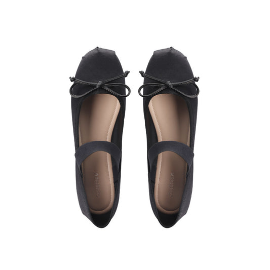 Silk Ballet Mary Janes - Midnight Black