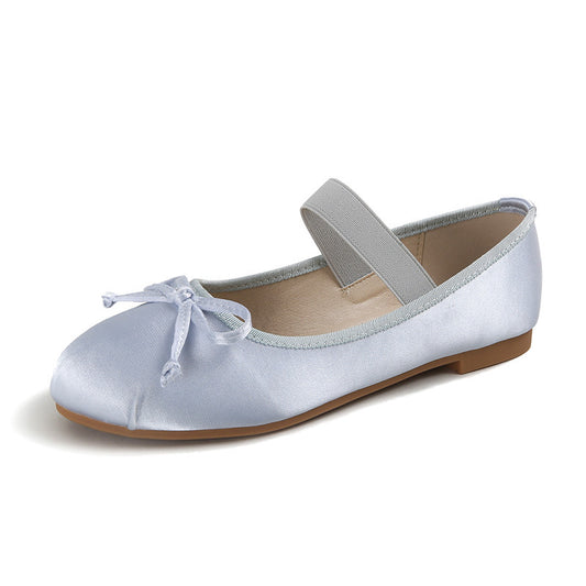 Silk Ballet Mary Janes - Skyline Blue