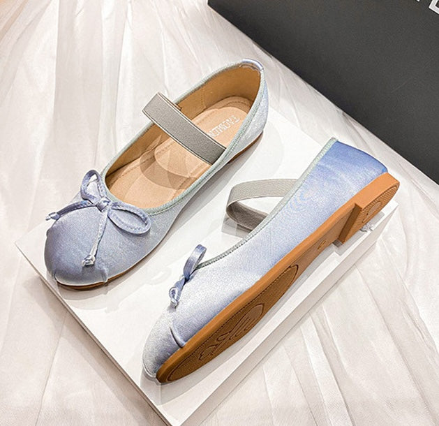 Silk Ballet Mary Janes - Blanc White