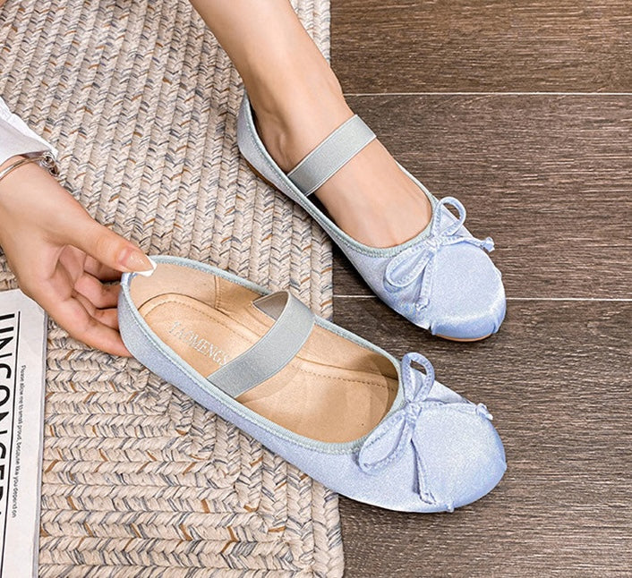 Silk Ballet Mary Janes - Blanc White