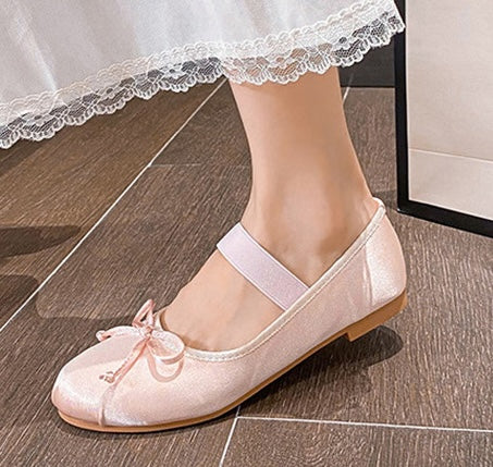 Silk Ballet Mary Janes - Blanc White