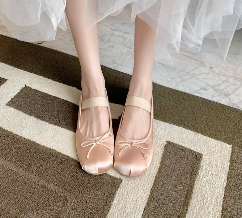 Silk Ballet Mary Janes - Blanc White