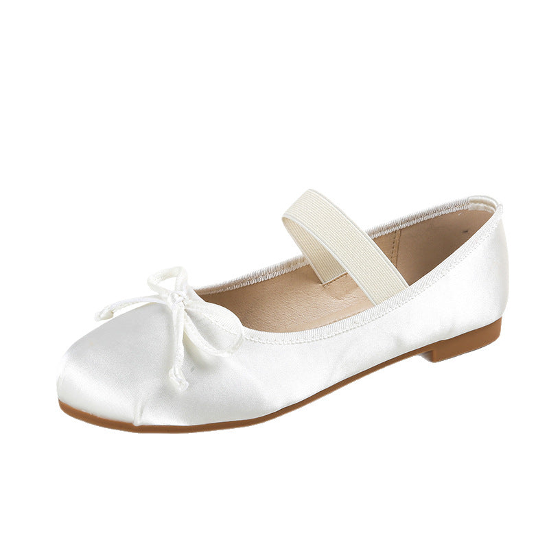 Silk Ballet Mary Janes - Blanc White