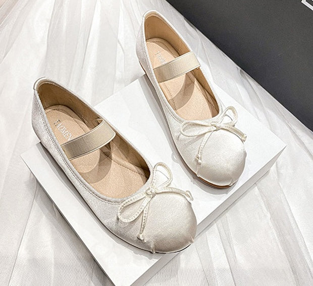 Silk Ballet Mary Janes - Blanc White