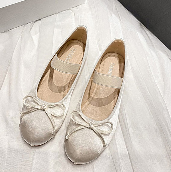 Silk Ballet Mary Janes - Blanc White